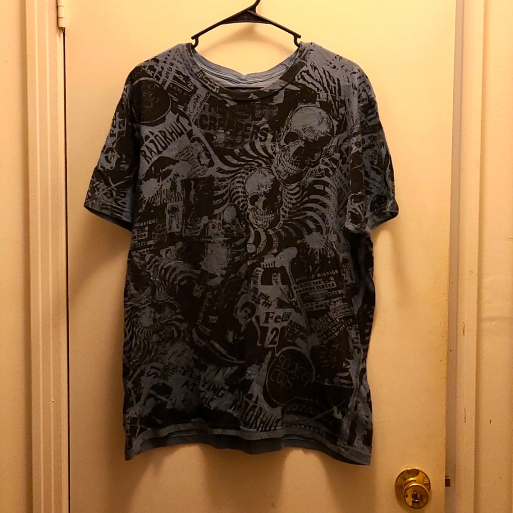 2761 la Vida imita El arte vintage skull/rock t-shirt